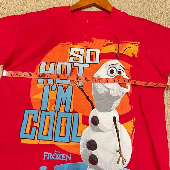 Disney Frozen Olaf “So Hot I’m Cool” Graphic Tee Red – Youth L - Picture 7 of 7